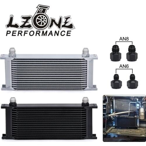 LZONE - 16 row British type Aluminum Universal Engine transmission oil cooler 16 rows JR7016
