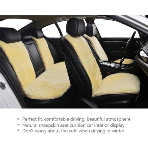 Sheepskin Fur Car Seat Cover winter Universal Automotive interior warm fur Car Seat Cushion For toyota BMW Kia Mazda lada honda