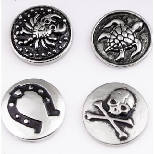 MN2030 Turtle scorpion skull Horseshoe 18mm Metal Snap Button for Charm Bracelet