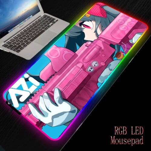 MRGBEST Anime Girl with Gun Pink Large Gaming Mouse Pad Anti-slip Mouse Mat Keyboard Pad Desk Mat for Laptop Computer Gamer