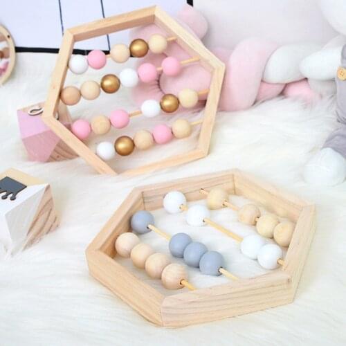 Nordic Style Natural Wooden Abacus With Beads Craft Baby Early Learning Educational Toys For Baby Room Decor Kids Education Toys