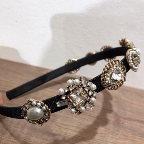 Korea Retro pearls Head hoop Girls Hair Bows Hair Bands Hand made Fabric Hairpin Headbands For Women Hair Accessories Accesorios