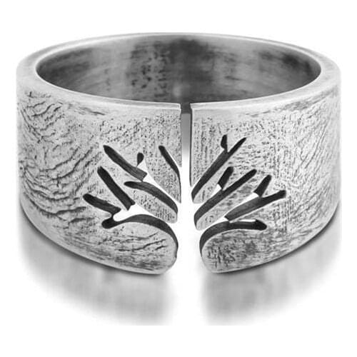 Retro Trend Sculpture Tree Of Life Pattern Tourism Memorial Mens and Womens High Quality Ring Jewelry