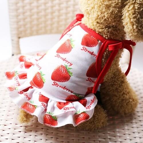Puppy Pet Dogs Clothing Cute Fruit Pattern Dress T-shirts Small Medium Dog Clothes Pet Supplies Cat Dog Skirts Chihuahua Clothes