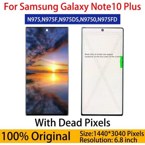 Original N975F LCD For Samsung Galaxy Note 10 Plus Display With some Line Super AMOLED Note 10 N970F Note10 Plus N975A Screen