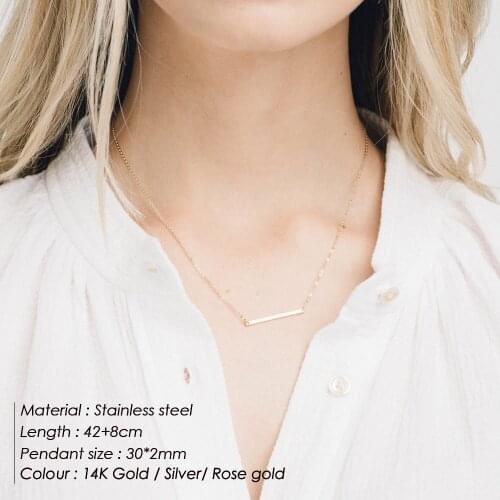 Stainless Steel One Font Pendant Necklaces For Woman Short Clavicle Chain Simple Chokers Party Fashion Jewelry Accessories Gifts