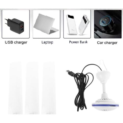 Canopy Ceiling Fan USB Tent Fan for Bed Camping Outdoor Room Hanging Hanger Fan