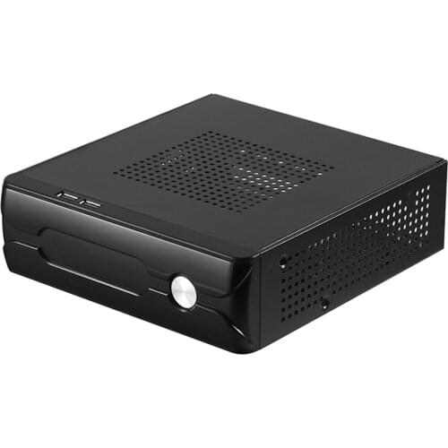 Home Practical Metal Computer Case 2.0 USB With Radiator Hole HTPC Power Supply Horizontal Office Chassis Mini ITX Host Gaming