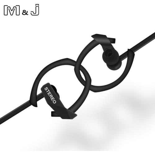 M&J M05 3.5mm Super Bass Wired Sport Headphone Stereo Running Headsets With Microphone For PC Iphone Samsung Xiaomi
