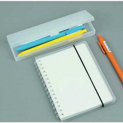 Simple Transparent pencil Tool case pink green Frosted Plastic Pencil Pens storage box Stationery Office Supplies