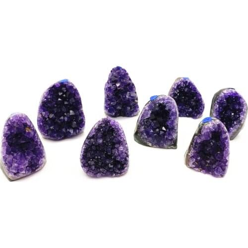 Drop Shipping 1PC Natural Top Quality Uruguary Dark Purple Amethyst Cluster Geode Home Decoration Natural Stones and Crystals