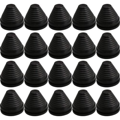 30mm Groove Dia Black Tower Shape Rubber Wiring Wire Grommets Gaskets Protector Ring Home Improvement Pack of 20