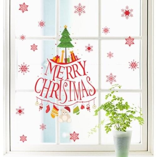 Christmas GreenTree Snowman wall stickers decals children bedroom kindergarten Decoration wall sticker Decals