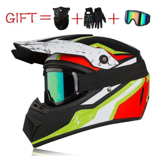Winter Men And Women 3 Gifts Off Road Motorcycle Motocross Helmet ATV Dirt Bike Downhill MTB Racing Cross Capacetes DOT Moto