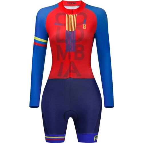 2021 Colombian Profession Frenesi Womens Triathlon Skinsuit Bike Cycling Jersey Macaquinho Ciclismo Feminino Bicycle Jumpsuit