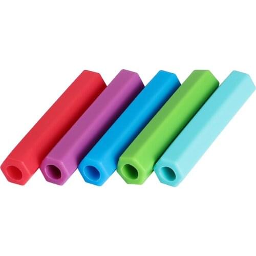 Chewable Pencil Topper Bite Silicone Teether Pencil Cap For Kids Children Autism ADHD Chewing Teether Sensory Toy