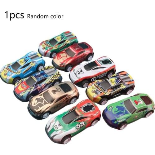 1pc Random Color Small Children Gift Mini Car Plastic Cartoon Car Model for Home Decoration Chiristmas Birthday Gifts