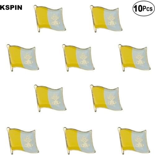 Vatican Flag Lapel Pin Flag badge Brooch Pins Badges 10Pcs a Lot