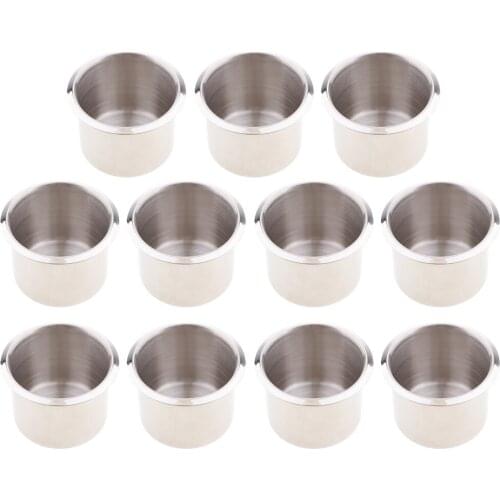 11x Silver Chrome Stainless Steel Cup Drink Holder for Boat RV Truck Sofa Camper