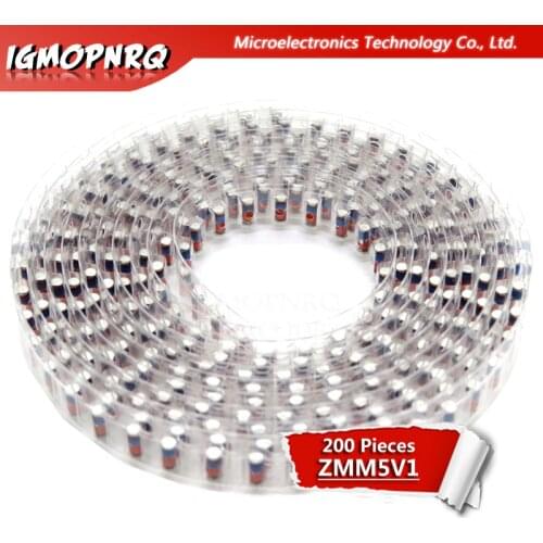 200PCS ZMM 5V1 LL34 SMD Zener diode package 1/2W 0.5w Chip Zener diode