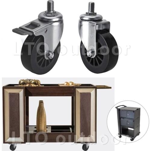 4PCS Heavy Duty PU Swivel Caster Wheels No Noise Caster For Furniture Wheel Carts Workbench Industrial Equipment With Screw