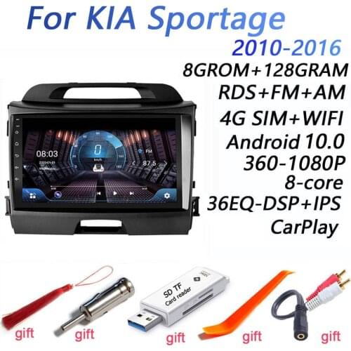 4G+64G DSP 2 din Android 9.0 4G NET Car Radio Multimedia Video Player for KIA Sportage R 2011 2008-2017 years WiFi Bluetooth