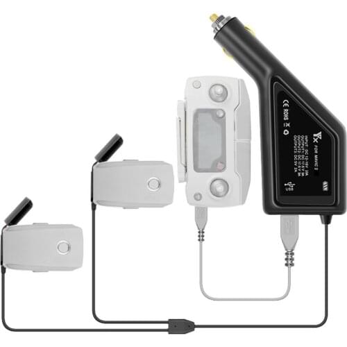 For Mavic 2 Car charger 3in1 Dual Battery With USB Car Charger Remote Charger for DJI MAVIC 2 PRO&ZOOM Drone Battery Charger