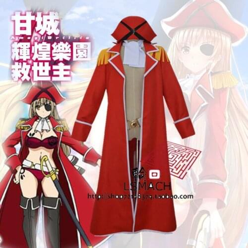Free shipping Amagi Brilliant Park Isuzu Sento pirate cosplay costume for female