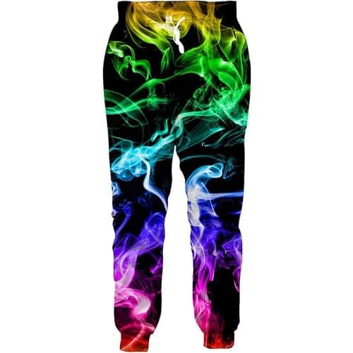 PLstar Cosmos Brand Trousers Graphic Colorful Fire Smoke 3D Printed Men Joggers Pants Streetwear Cool Unisex Casual Sweatpants