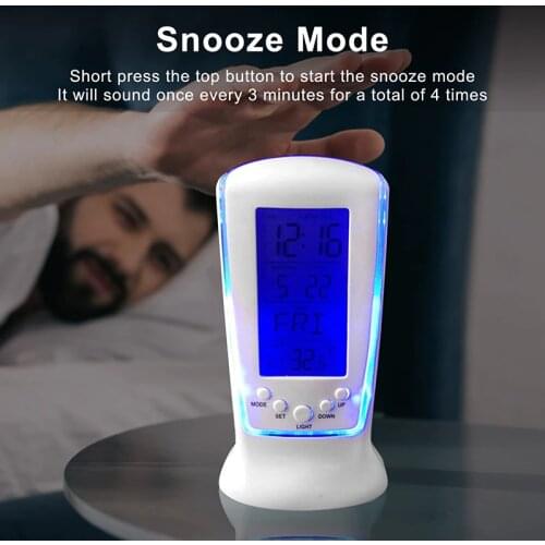 Digital Calendar Temperature LED Digital Alarm Clock with Blue Back light Electronic Calendar Thermometer Led Clock With Time