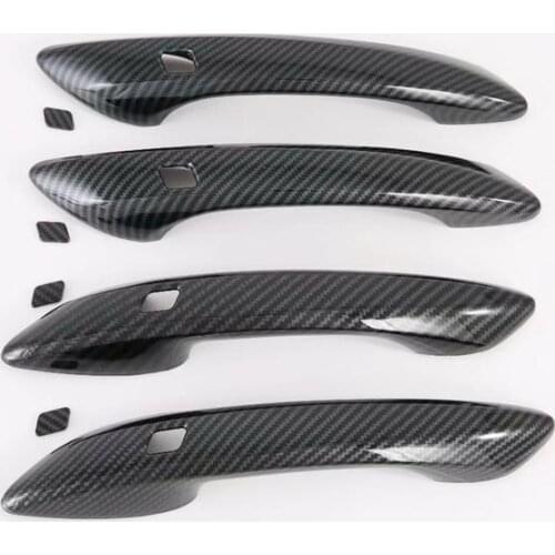 ABS Carbon Fiber Color Car Door handle Cover Trim Car Styling Accessories For Hyundai Sonata Sensuous DN8 2019 2020