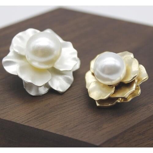 1PCS flower button decoration button sweater coat decoration button temperament ladies fashion accessories craft button gold