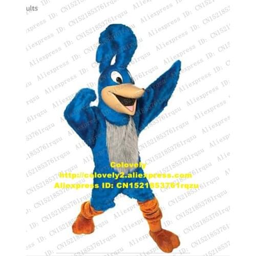 Long Fur Furry Blue Roadrunner Geococcyx Mascot Costume Adult Cartoon Character Outfit People Wear Them VOGUE Popular zz8261