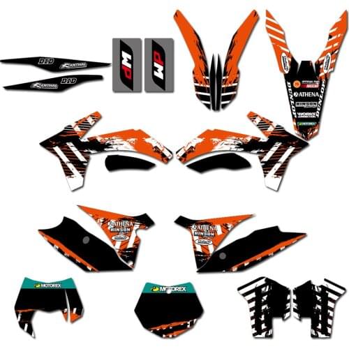 For KTM SX SXF XC XCF XCW XCFW EXC 125 150 200 250 350 450 500 2011-2013 Motocross Team Graphic Background Decal And Sticker Kit