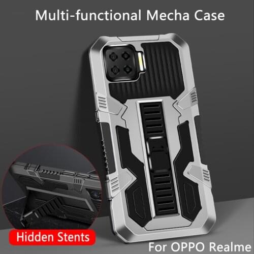 For Realme V5 6 7i 8 Pro C21 C20 C17 C15 C12 C11 C2 C3 Heat Dissipation Silicone Phone Case Mache Bumper Stand Cover with Stents