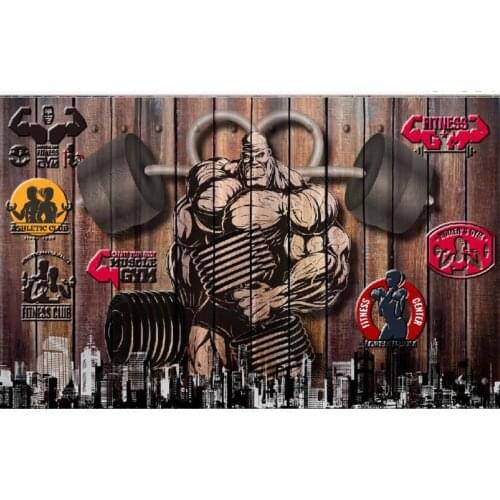 Custom wallpapers 3d murals wallpaper for walls 3 d Retro nostalgic gym mural exercise sports background wall papers decoration