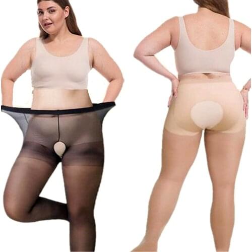 60-100kg Big Women Large Size Open Crotch Pantyhose Ultra-thin Tights Erotic Lingerie Bottoming for Sex