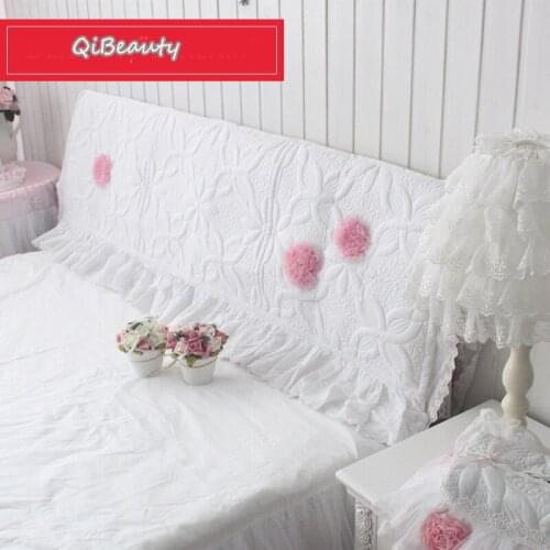 Korean Style Style Elegant Cute Princess Style Pure White Pink Stereo Flower Minimalist Modern Quilted Bed Cover Cover