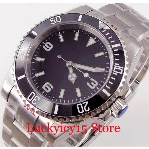 BLIGER 316L 40mm Selfwinding Men Watch NH35A MIYOTA 8215 Green Luminous Marks Oyster Glide Lock Bracelet Flat Sapphire Crystal