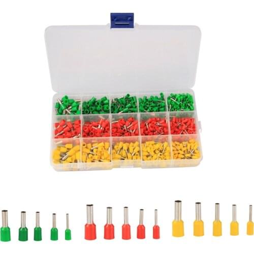 600Pcs 3 Colors Tube Terminals Connector Cord Pin End Cable Wire Ferrules Crimp Terminals kit for 22~12AWG