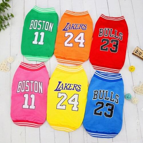 New Pet Dog Clothes Summer Sports Dog Vests Mesh Pet Dog Basketball Team Uniform Shirts for Chihuahua Pet Products