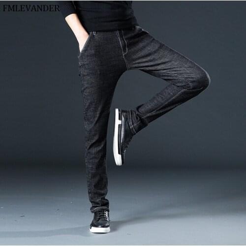 New 2019 Plus Size 44 46 Pure Color Straight Denim Pencil Pants Male Brand Skinny Jeans Men Jeans Homme