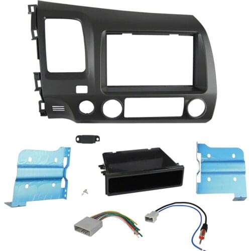 Single/Double Din Car DVD Frame Dash Kit Harness Antenna for Honda Civic 2007-2011 Radio Fascia CD Facia Face Plate Trim Panel