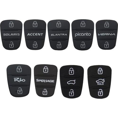 OkeyTech 100PCS Flip Folding Remote Car Key Shell Case Rubber Pads For Hyundai Picanto Solaris Sportage Elantra for Kia Verna