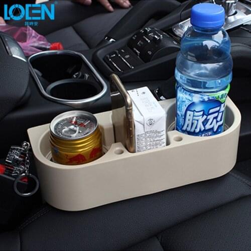 1PC Auto Seat Gap Pocket Catcher Organizer Leak-Proof Storage Box Universal Car Vehicle Cup Drink Holder black brown Beige color