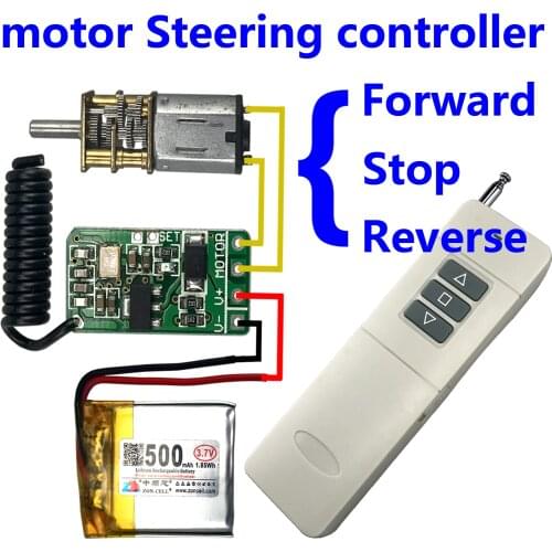 Wireless remote control switch 433mhz rf transmitter receiver 3.7v 5v 9v 12v motor Forward Reverse steering Controller module