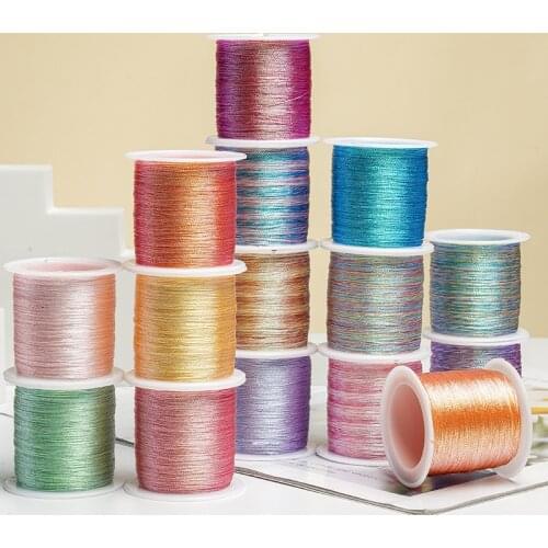 High Quality 0.2mm Colored Gold Thread Cord Nylon Cord Thread String Rope Bead Wires DIY Braided Bracelet Jewelry Making 100M