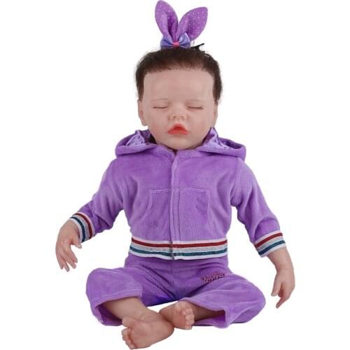 Hoomai Toddler Reborn Baby 17inches Silicone Body Lifelike Bebe Reborn Dolls For Children Birthday Gift Toy