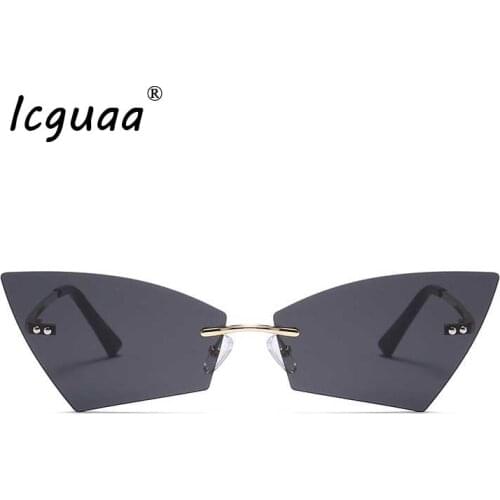 Irregular Blade Frameless Sunglasses Women Metal Steampunk Frameless Small Square Sunglasses Oculos Feminino