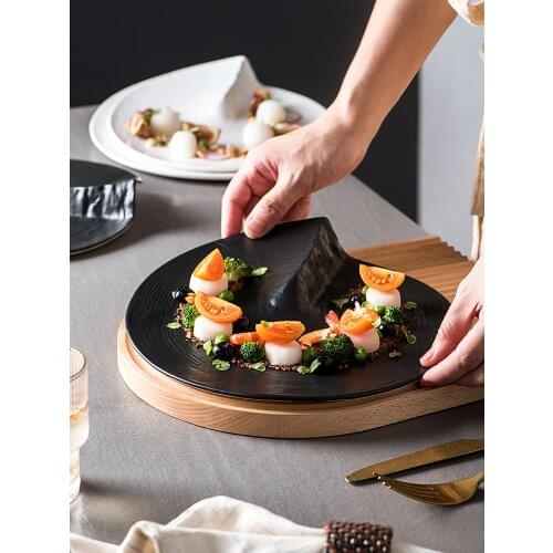 French Western Steak Plate Dessert Flat Plate Hotel Restaurant Artistic Conception Plate Shaped Creative Breakfast Plate Ceramic